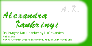 alexandra kankrinyi business card